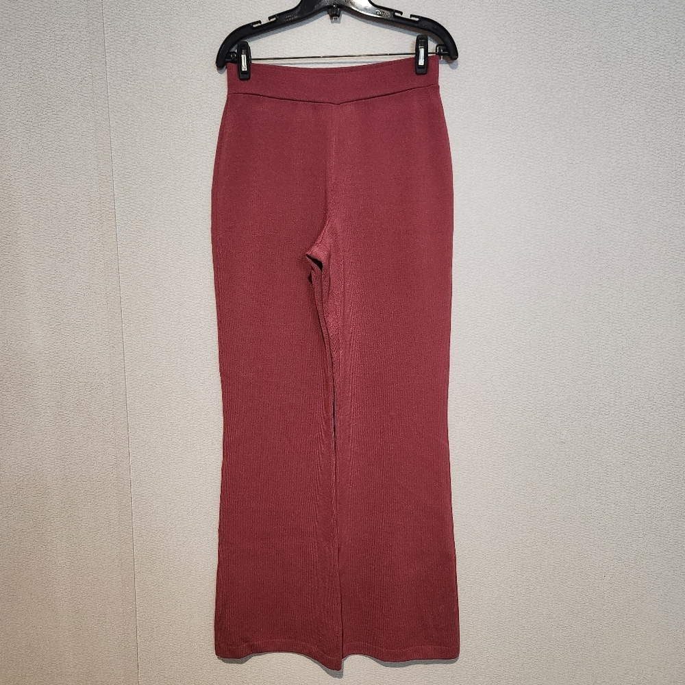 St. John Collection Womens Kniy Wool Blend Pants Wide Leg Pull On Size 6